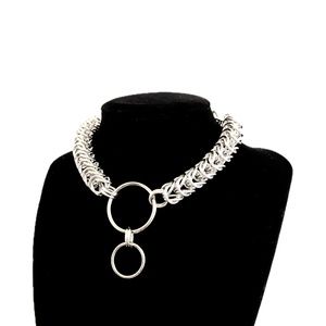 custom made by hand byzantine double o ring chainmail necklace